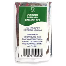 Agulha De Mão Nº 1 Darning Corrente Coats Milward C/20 Unid.