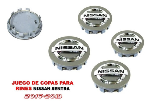 Kit De 4 Copas De Centro De Rin Nissan Sentra 2016-2019. Foto 2