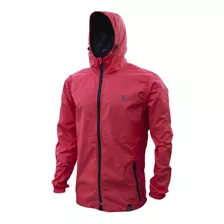 Campera Impermeable Suri Rip Stop Con Miliki Capucha Rojo