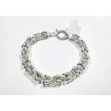 Pulsera De Plata Grande Nudo Peruano 10mm 20cm P158