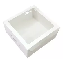 Caja Para Desayuno Blanca C/visor X 5- U. ( 22 X 22 X 10 ) 