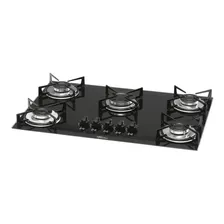 Fogão Cooktop Fischer 5 Boca Bocas Trad Gás Mesa Vidro Preto