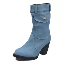 Botas De Couro Femininas Vintage De Salto Grosso 2024