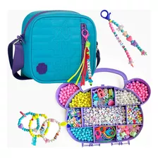 Bolsa Luluca + Kit Miçangas Infantil Pulseiras, Chaveiros