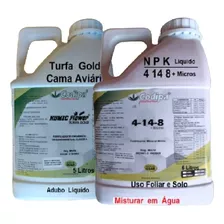 Adubo Liquido Npk 4148+micros E Turfa Gold 5 Lt Cada =10 Lts