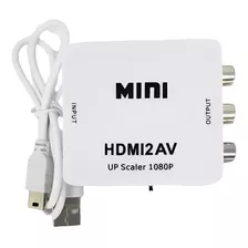 Mini Adaptador Conversor De Hdmi Para Video 3rca Av + Cabo