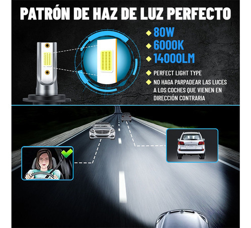 14000lm 80w Kit De Faros Led H4 Luz Alta Y Baja Para Foto 5