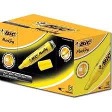 Marcador De Texto Bic Marking Amarelo Com 12 Un 904396 21077