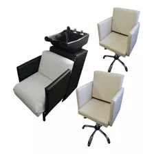 Combo Lavacabeza + 2 Sillones De Corte