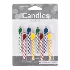 8 Velas Para Cumpleaños De Colores Cotillón