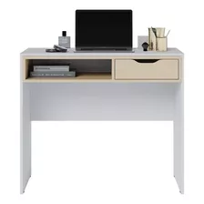 Mesa Para Computador 90cm 1 Gaveta Bit Branco Fosco/ Tauari 