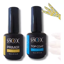 Top Coat Sioux + Primer Preparador + Lixa Alongamento Unhas