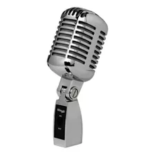 Microfone De Mao Vintage Stagg Dinâmico Sdm100 Cr Cor Prata