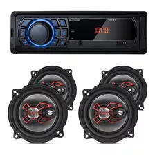 Rádio Mp3 Multilaser + Falantes Bravox X 5 Polegadas 200w