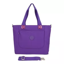 Bolsa Grande Feminina Transversal Ombro Ideal Faculdade 2552 Cor Violeta-escuro