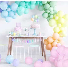 200 Balões Arco Candy Colors Tam 9 E 5 Poleg + Bomba E Fita