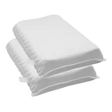 2 Travesseiro Cervical Contour Pillow Terapeutico Magnetico Cor Branco