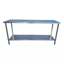 Mesa 100% Inox Auxiliar Cozinha 1,70x0,60 1 Prateleira 