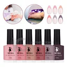 Gama De Gel Semipermanente Mussa® 6 Esmaltes Para Uñas Uv Color Gama B