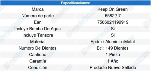 Kit Distribucion Bomba Agua Diamante V6 3.0l 92-96 1320040 Foto 4