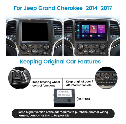 Auto Radio Estreo 9'' Para Jeep Grand Cherokee 2014-2017 Foto 5