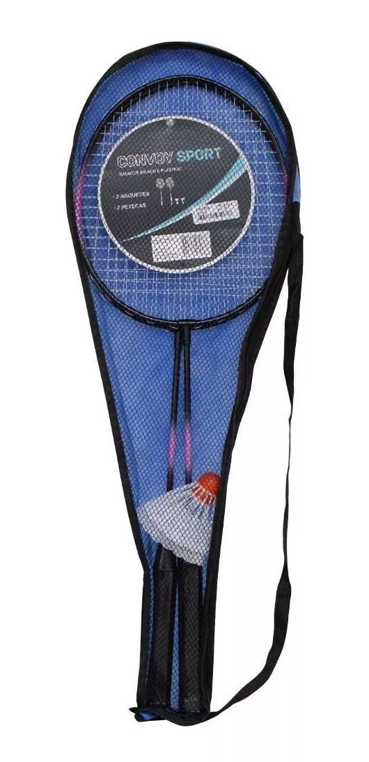 Raquete De Badminton Com 2 Pecas + 2 Petecas E Bolsa