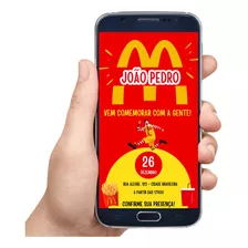 Convite De Aniversário Digital Tema Mc Donalds