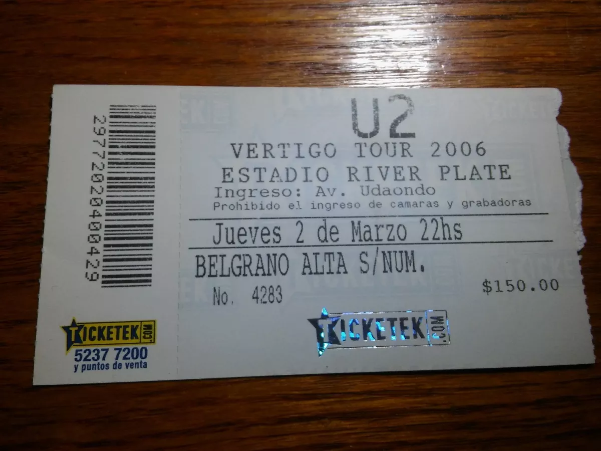Entrada Recital U2 En Argentina - 2 Marzo 2006