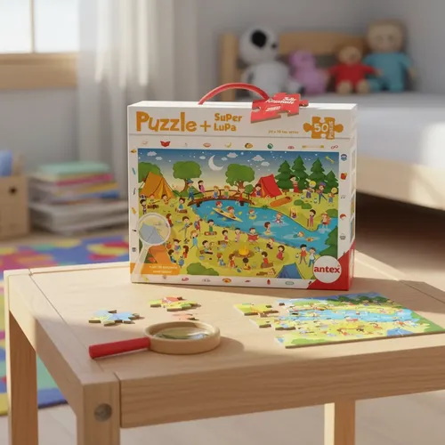 Rompezabezas Puzzle 50 Piezas Con Lupa Original Antex 3035 12