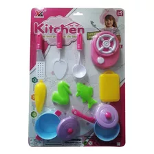 Kit Cozinha Brinquedo Infantil Com Fogão Panela E Acessórios Cor Colorido