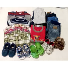 Lote De Ropa 28 Prendas 3 Zapatillas Y 3 Ojotas Niño Talle 2