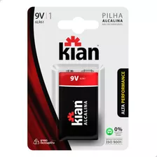 Pilha Bateria Alcalina 9v 6lr61 Kian