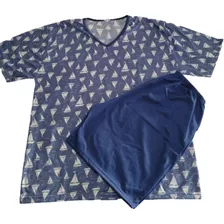 Pijama Masculino Adulto Camiseta Manga Curta E Shorts