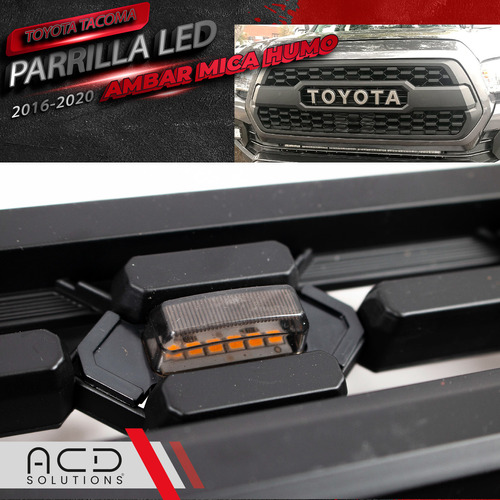 Parrilla Toyota Tacoma 2018 2019 Luz Led Emblema Plateado Foto 5