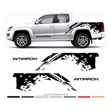 Par Adesivo Volkswagen Amarok Faixa Lateral Custom Ama111 Cor Preto