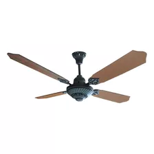 Ventilador De Techo Martin & Martin Old British Vt46 Negro Con 4 Palas Color Caoba Y Wengue De Madera, 145 cm De Diámetro 220 v