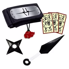 Kit Ninja Naruto Bandana Kakuzu Kunai 22cm Shuriken 8cm 