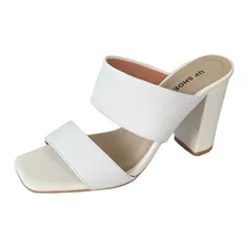 Tamanco Feminino Mule Couro Legítimo Salto Grosso Up Shoes!