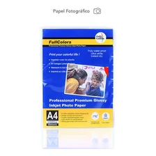 20 Papel Fotográfico Premium A4 Glossy 255gr Alta Calidad Color Blanco