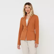 Blazer Alfaiataria Malha Power Color Terracota Miss Joy 7244