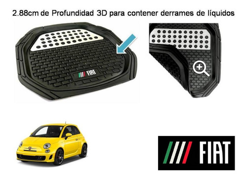 Tapetes 4 Pz Charola 3d Logo Fiat 500 Abarth 2012 A 2019 Foto 4