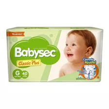 Pañales Talle G - 8,5-12 Kg Babysec Classic Plus X 40