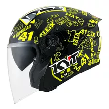 Capacete Feminino Kyt Nfj Espargaro Preto Amarelo/rosa