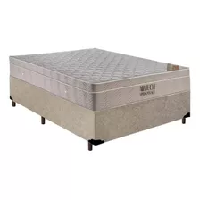 Cama Box Casal E Colchão Molas Ensacadas Ortobom Bege 138cm