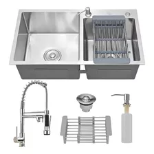 Holtter Home Design Cuba Gourmet Dupla Aço Inox Torneira Flexível Prata