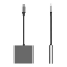 Adaptador Hub 3 En 1 Usb Tipo C A Usb-c Hdmi Usb3.0 Para Mac