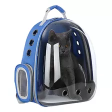 Mochila Pet Transporte Cães E Gatos Visão Panorâmica - Azul