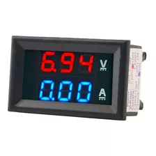 Oltimetro Amperimetro Digital 100v 10a Led Vermelho Azul 