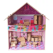 Casita De Muñecas Socuhogar Classic + Muebles Madera Niño