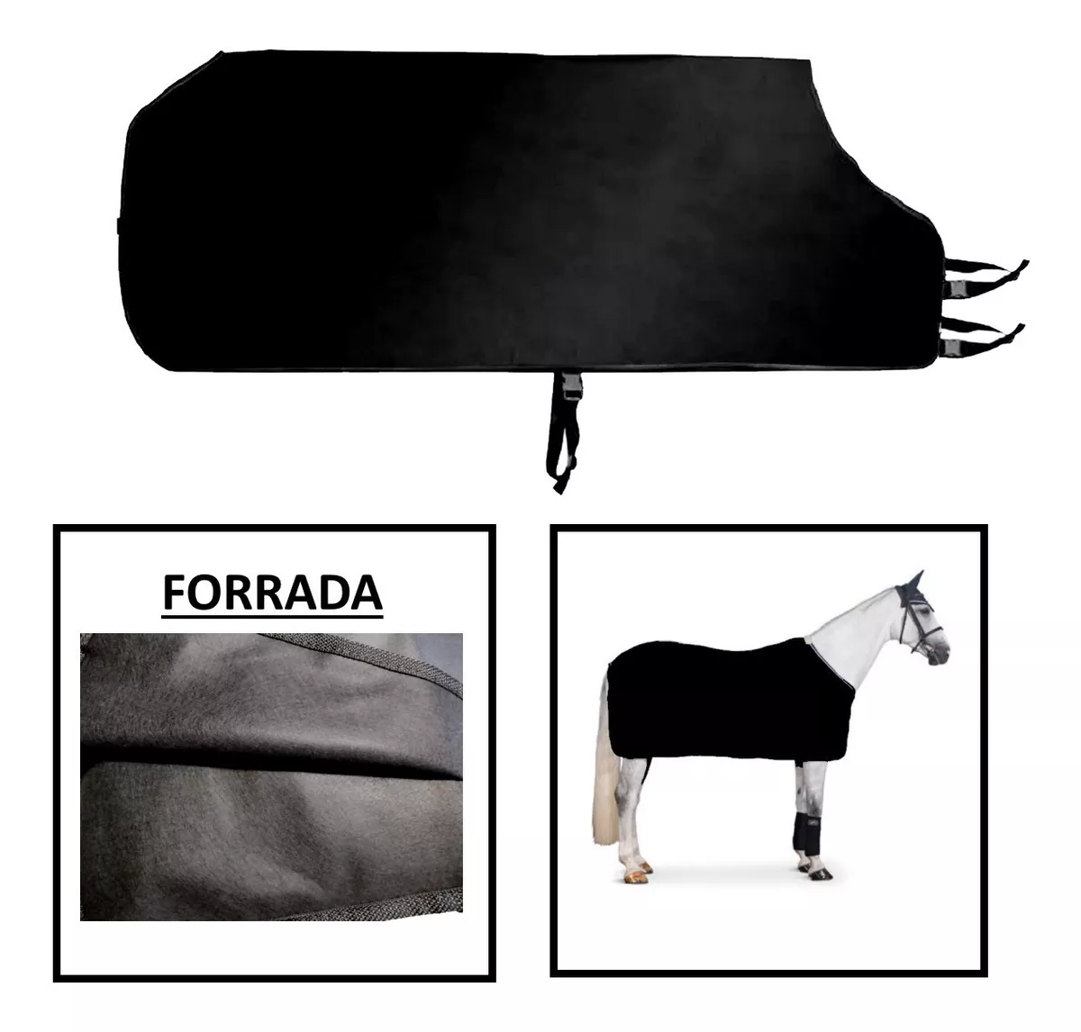 Capa Para Cavalo Forrada C/ Juta Impermeável Proteção Frio